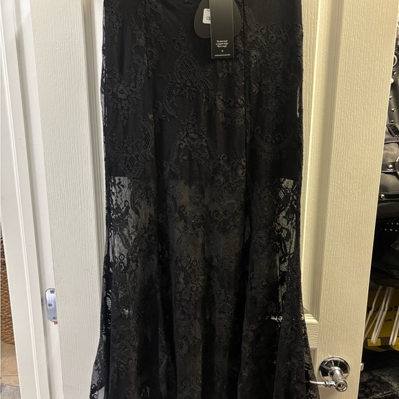 Killstar Black Lace Maxi Skirt - Picture 2 of 5